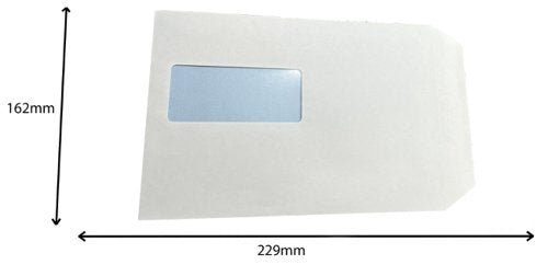 C5 Envelopes Window Self Seal 90gsm White (Pack of 500)
