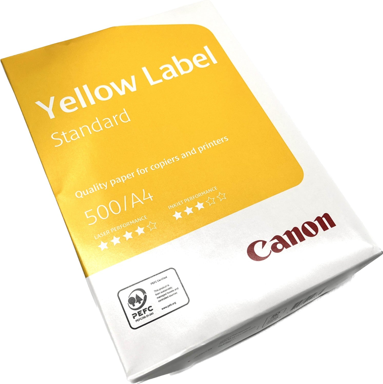 Canon Yellow Label Standard PEFC A4 White Paper Pack of 5 Reams of 500 80GSM
