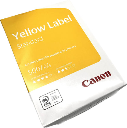 Canon Yellow Label Standard PEFC A4 White Paper Pack of 5 Reams of 500 80GSM