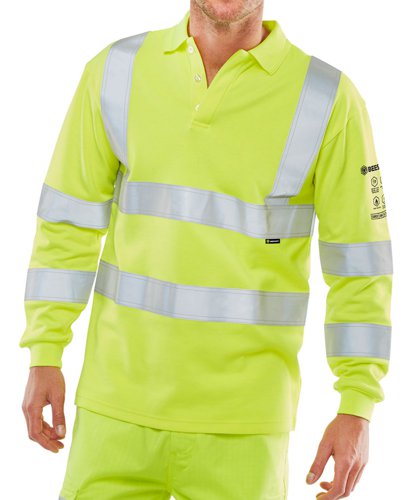 Beeswift Arc Flash Hi Viz Polo Shirt Saturn Yellow S