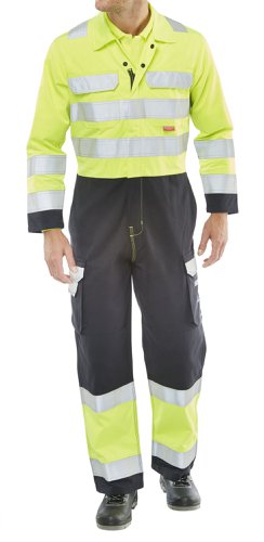 Beeswift Arc Flash Coverall Saturn Yellow / Navy 38, 40, 42, 44, 46, 48, 50, 52, 54