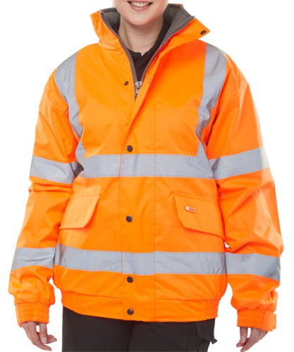 Beeswift Bomber Jacket Fleece Lined Hi Vis Orangexl