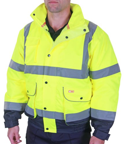 Beeswift Two Tone Constructor Bomber Jacket Saturn Yellow / Navy L