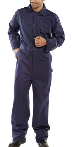 Beeswift Cotton Drill Boilersuit Navy Blue 34, 36, 38, 40, 42, 44, 46, 48, 50, 52, 54