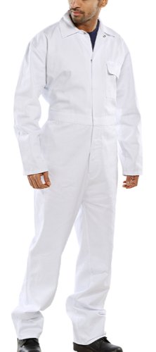 Beeswift Cotton Drill Boilersuit White 34, 36, 38, 40, 42, 44, 46, 48, 50, 52, 54
