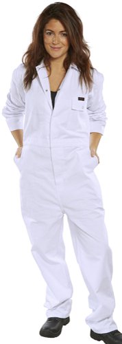 Beeswift Cotton Drill Boilersuit White 34, 36, 38, 40, 42, 44, 46, 48, 50, 52, 54