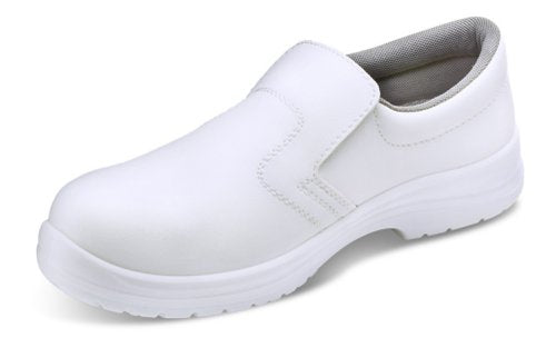 Beeswift Micro-Fibre Slip On Shoe S2 White 03, White 04, White 05, White 06, White 06.5, White 07, White 08, White 09, White 10, White 11, White 12, White 13, Black 03, Black 04, Black 05, Black 06, Black 07, Black 08, Black 09, Black 10, Black 10.5, Black 11, Black 12, Black 13, White 10.5, Black 06.5