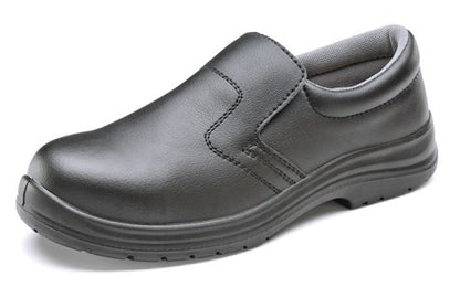 Beeswift Micro-Fibre Slip On Shoe S2 White 03, White 04, White 05, White 06, White 06.5, White 07, White 08, White 09, White 10, White 11, White 12, White 13, Black 03, Black 04, Black 05, Black 06, Black 07, Black 08, Black 09, Black 10, Black 10.5, Black 11, Black 12, Black 13, White 10.5, Black 06.5