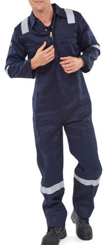 Beeswift Flame Retardant Burgan Boilersuit Anti-Static Navy Blue 36, 38, 42, 44, 46, 48, 50, 52, 54, 56