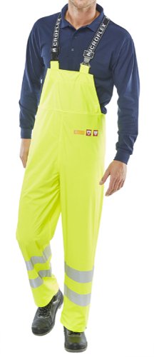 Beeswift Fire Retardant Anti-Static Bib Saturn Yellow 2XL, 3XL, M, XL