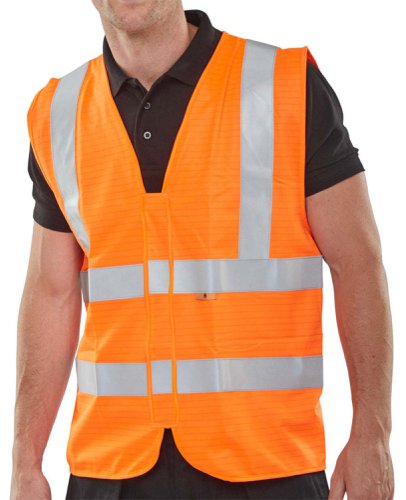 Beeswift Fire Retardant Hi-Vis Waistcoat Orange 2XL