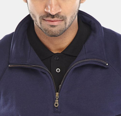 Beeswift Quarter Zip Sweatshirt Navy Blue 3XL, 4XL, 5XL, 6XL, M, XL, 2XL