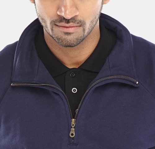 Beeswift Quarter Zip Sweatshirt Navy Blue L