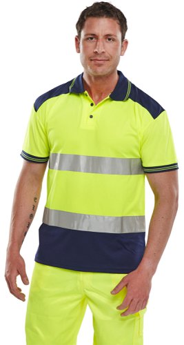 Beeswift Polo Shirt Two Tone Saturn Yellow / Navy M, XL, 2XL, 3XL, 4XL