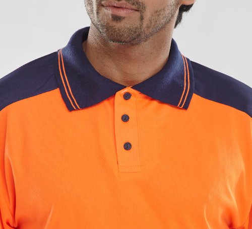 Beeswift Polo Shirt Two Tone Orange / Navy Xs