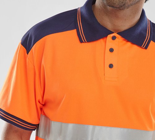 Beeswift Polo Shirt Two Tone Orange / Navy M, XL, 2XL, 3XL, 4XL