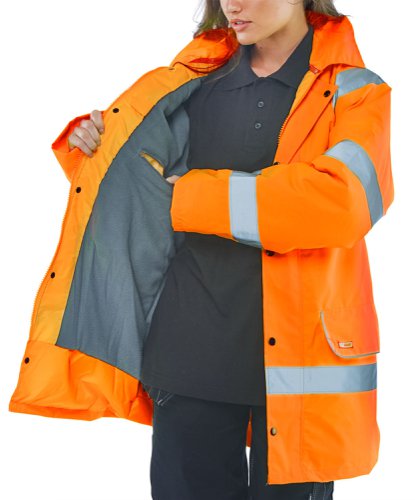 Beeswift High Visibility Fleece Lined Traffic Jacket 4XL Orange, 5XL Orange, Orange M