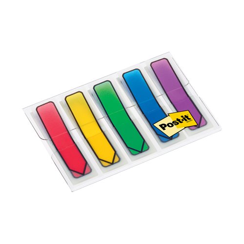Post-it Index Arrow Flags, Blue, Orange, Pink and Green, 11.9 mm x 43.2 mm, 24 Flags/Dispenser, 4 Dispensers/Pack
