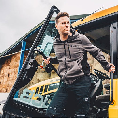 JCB Trade Zip Thru Hoodie Grey M
