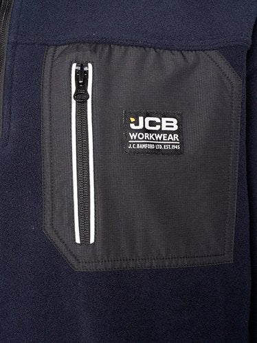JCB Trade Heavyweight 1/4 Zip Navy Tech Fleece L