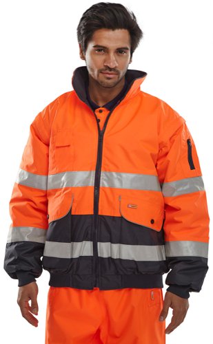 Beeswift Europa Bomber Jacket Orange / Navy 3XL, 4XL, 5XL, M, XL, 2XL