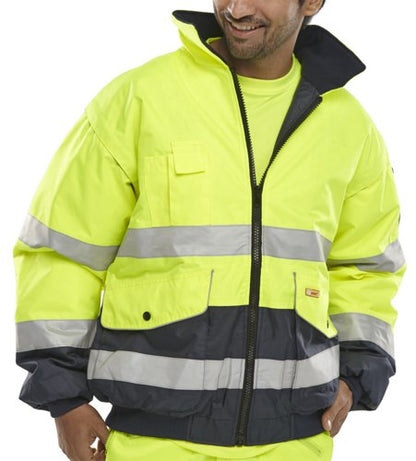 Beeswift Europa Bomber Jacket Saturn Yellow / Navy 3XL, 4XL, 5XL, 6XL, M, 2XL, XL