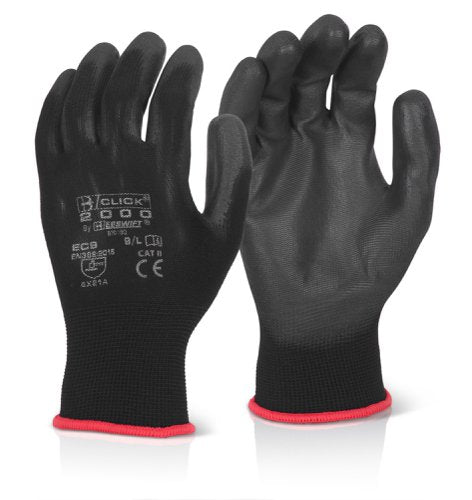 Beeswift Pu Coated Glove Black Black M (Box of 10)