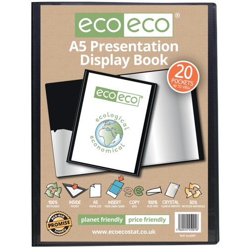 Eco Eco A5 50% Recycled Presentation Display Book with 40, A4 50% Recycled Presentation Display Book with 40, A4 50% Recycled Presentation Display Book with 10, A2 50% Recycled Presentation Display Book with 10, A4 50% Recycled Presentation Display Book with 20, A5 50% Recycled Presentation Display Book with 60, A4 50% Recycled Presentation Display Book with 60, A4 50% Recycled Presentation Display Book with 40 Clear, A4 50% Recycled Presentation Display Book with 60 Clear, A5 50% Recycled Presentation D...