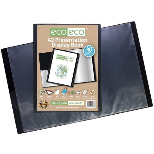 Eco Eco A2 50% Recycled Pocket Presentation Display Book with 40 Pockets - Single