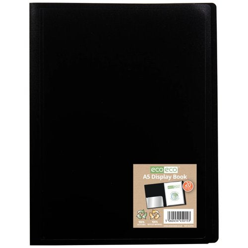 Eco Eco A5 100% Recycled Flexicover Display Book with 20, A4 100% Recycled Flexicover Display Book with 20, A4 100% Recycled Flexicover Display Book with 40 Pockets - Single