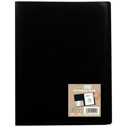 Eco Eco A5 100% Recycled Flexicover Display Book with 20, A4 100% Recycled Flexicover Display Book with 20, A4 100% Recycled Flexicover Display Book with 40 Pockets - Single