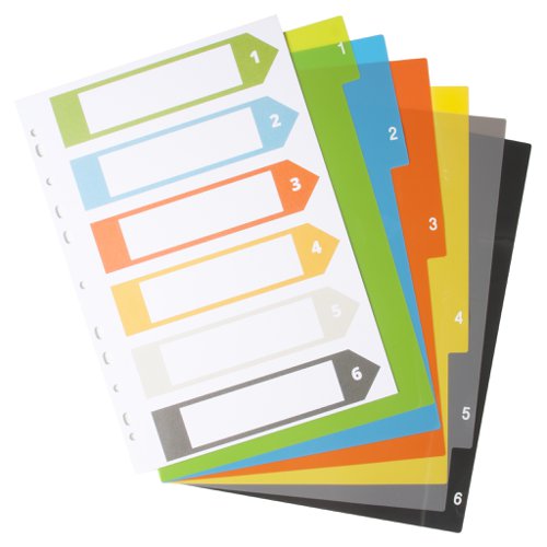 Eco Eco A5 50% Recycled Index File Dividers - 1 Set of 6, A4 50% Recycled Index File Dividers - 1 Set of 6, A4 50% Recycled Index File Dividers - 1 Set of 12