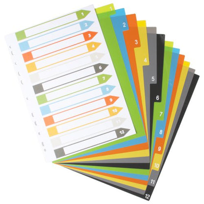 Eco Eco A5 50% Recycled Index File Dividers - 1 Set of 6, A4 50% Recycled Index File Dividers - 1 Set of 6, A4 50% Recycled Index File Dividers - 1 Set of 12