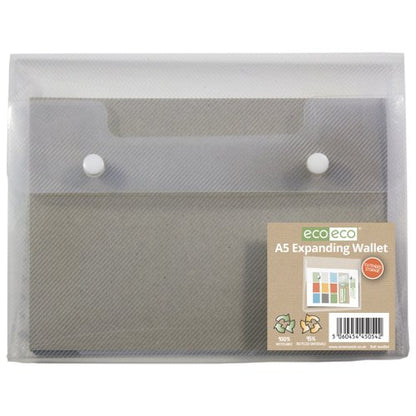 Eco Eco A5 95% Recycled Expanding 2 Stud Wallet - Single