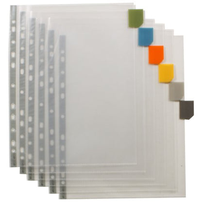 Eco Eco A4 95% Recycled Index Tabbed Premier Punched Pockets - 1 Set of 12