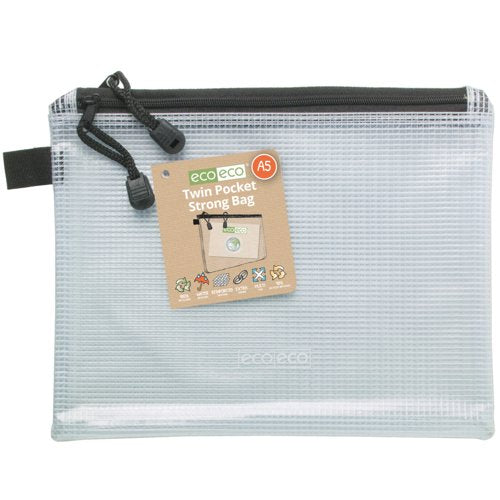 Eco Eco A5, A3 90% Recycled Twin Pocket Strong Bag - Single