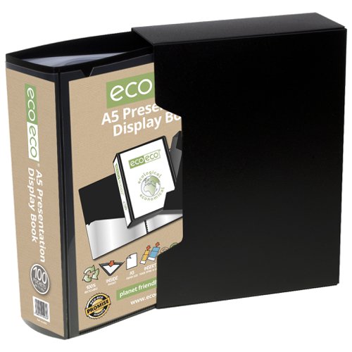 A5, A4 50% Recycled 100 Pocket Presentation Display Book and Box - Single