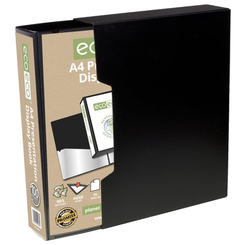 A5, A4 50% Recycled 100 Pocket Presentation Display Book and Box - Single
