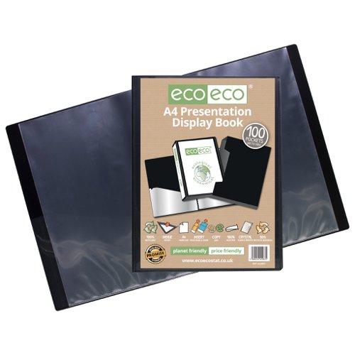 A5, A4 50% Recycled 100 Pocket Presentation Display Book and Box - Single