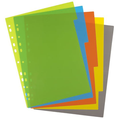 Eco Eco A4 50% Recycled Index File Dividers - 1 Set of 5, 10