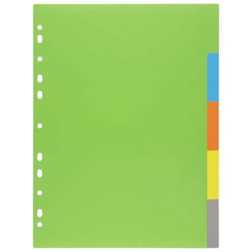 Eco Eco A4 50% Recycled Index File Dividers - 1 Set of 5, 10