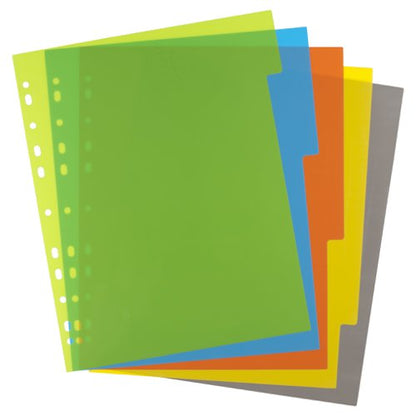 Eco Eco A4 50% Recycled Wide Index File Dividers - 1 Set of 5, 10