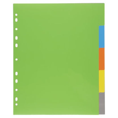 Eco Eco A4 50% Recycled Wide Index File Dividers - 1 Set of 5, 10