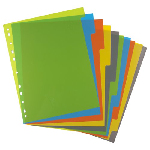 Eco Eco A4 50% Recycled Wide Index File Dividers - 1 Set of 5, 10