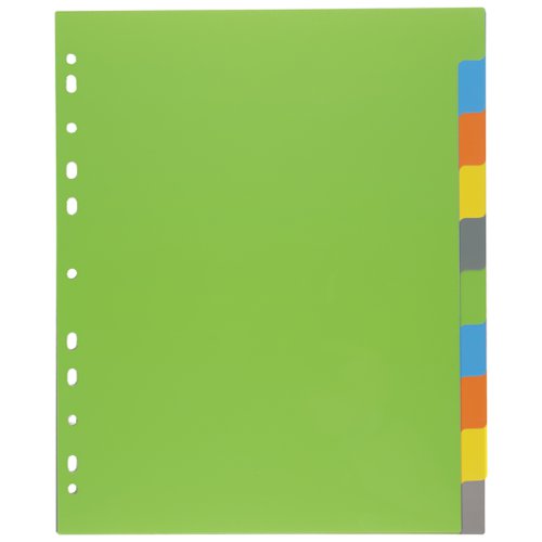 Eco Eco A4 50% Recycled Wide Index File Dividers - 1 Set of 5, 10