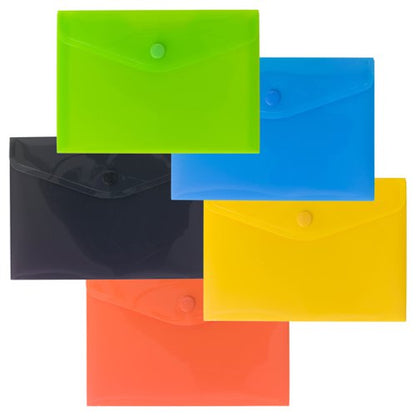 Eco Eco A4+, A5, A7, A6, A3 50% Recycled Colour Press Stud Wallets - Pack of 5