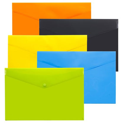 Eco Eco A4+, A5, A7, A6, A3 50% Recycled Colour Press Stud Wallets - Pack of 5