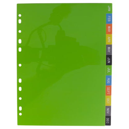 Eco Eco A4 50% Recycled January - December Index File Dividers - 1 Set