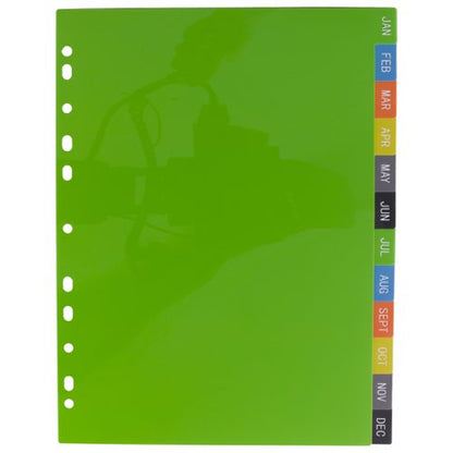 Eco Eco A4 50% Recycled January - December Wide Index File Dividers - 1 Set