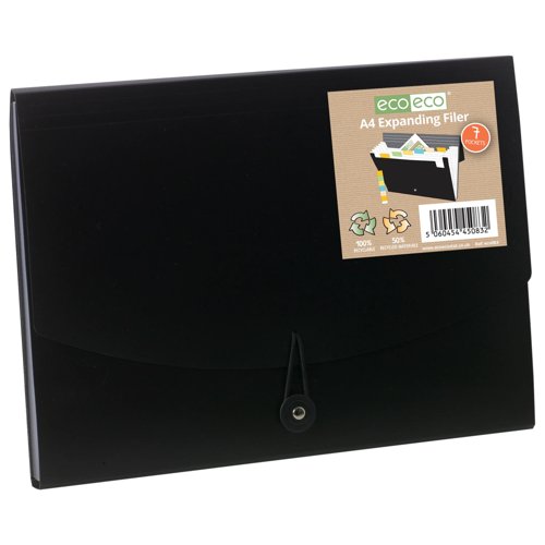 Eco Eco A4 50% Recycled Expanding File with 13, A4 50% Recycled Expanding File with 7, A4 50% Recycled Expanding File with 26, A5 50% Recycled Expanding File with 7 Pockets - Single